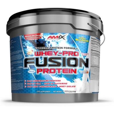 Envase grande Whey Pro Fusion Amix 4 kg Whey Pro Fusion Amix 4 kg proteína de suero formato ahorro