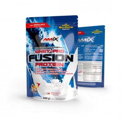 Bolsa hermética Whey Pro Fusion Amix 500 gr Whey Pro Fusion Amix 500 g proteína de suero en polvo