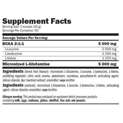 Glutamine + Bcaa 300 Gr. Glutamine + Bcaa 300 Gr.