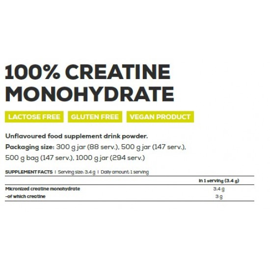 100% Creatine Monohydrate (Saco) 500 Gr.