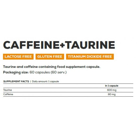 Caffeine + Taurine 60 Cáp.