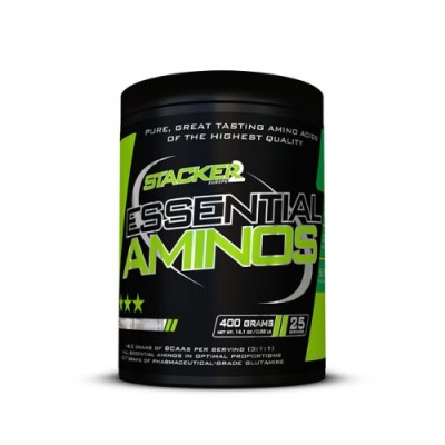 Essential Aminos Stacker aminoácidos esenciales 400gr essential-aminos-400gr-stacker-eaa-bcaa-glutamina-naranja-raspberry-tropical