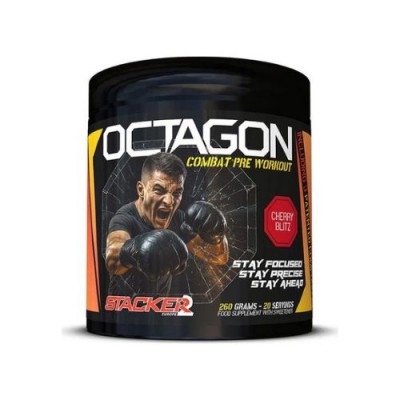 Octagon Combat Preworkout 260gr Stacker pre-entreno boxeo MMA octagon-combat-preworkout-260gr-stacker-limon-tropical-cereza