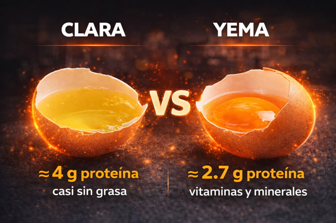 diferencia entre proteina de la clara y la yema del huevo proteina clara vs yema del huevo gramos de proteina