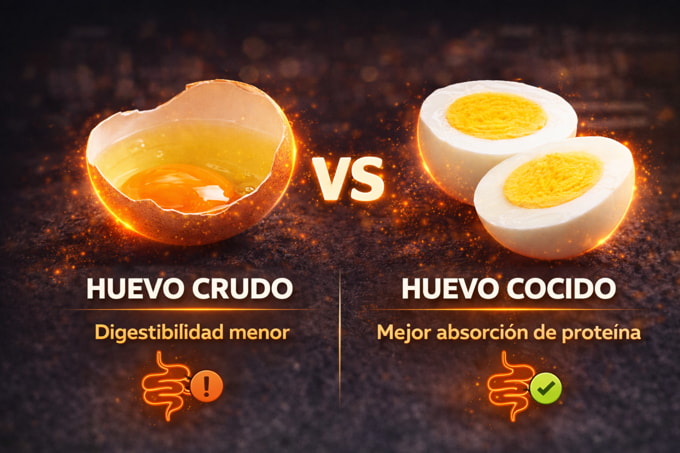 diferencias de absorcion entre huevo crudo y huevo cocido proteina huevo crudo vs huevo cocido absorcion